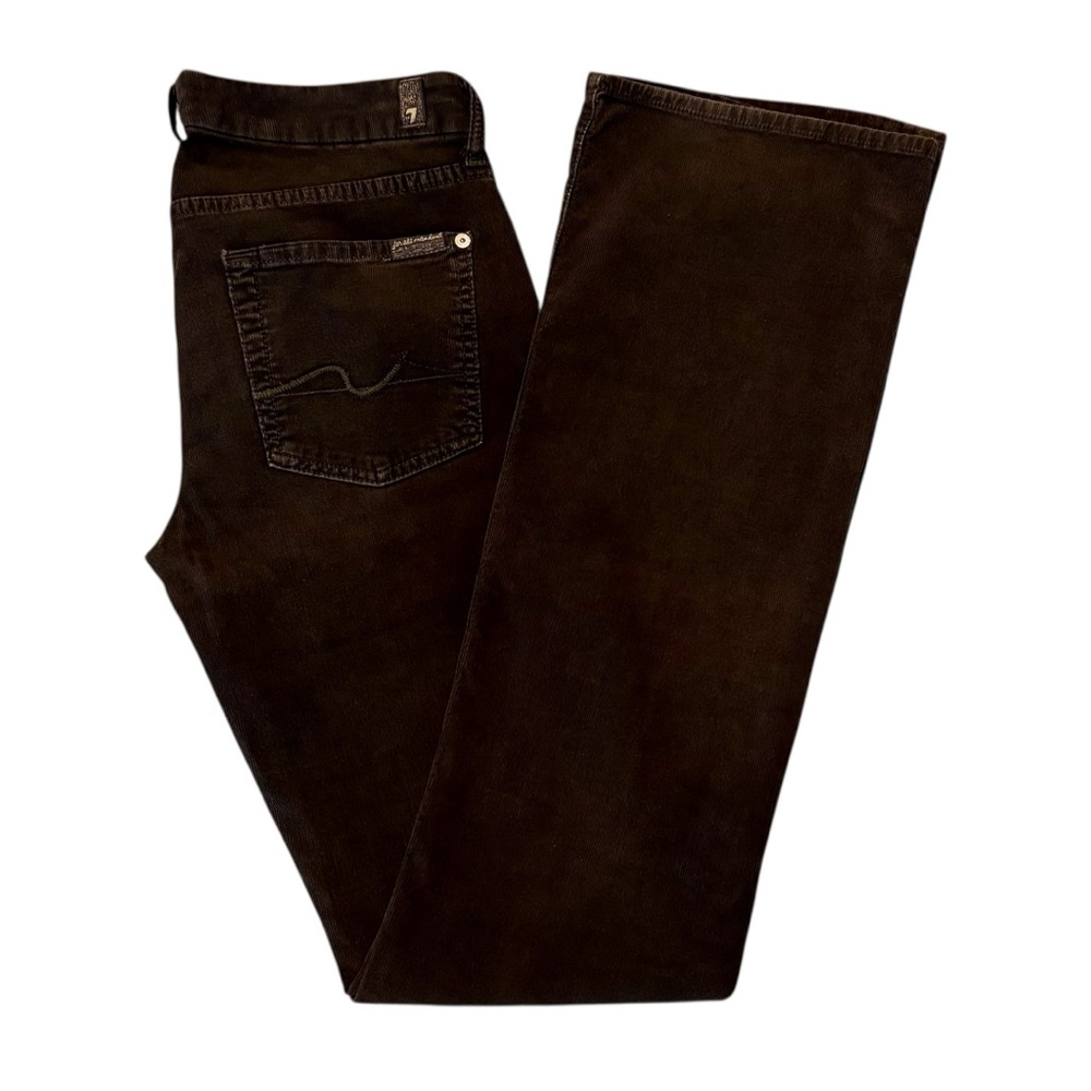 7 For All Mankind Vintage Y2K Dark Brown Corduroy Bootcut Pants Women Denim 28